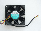 SUNON KD2408PTS1 6A F DC24V 3.4W 8025 8CM 80mm 80x80x25mm 3Pin 3Wire Cooling Fan