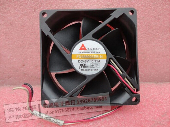 Y.S.TECH 8025 48V 0.11A FD488025EB-N 8CM Cooling Fan