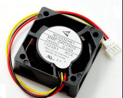 Mitsubishi MR-J3 NC5332H61 MMF-04C24DS RCA 24VDC 0.09A 3Wire 3Pin 40x40x15mm 40mm Driver Cooling Fan