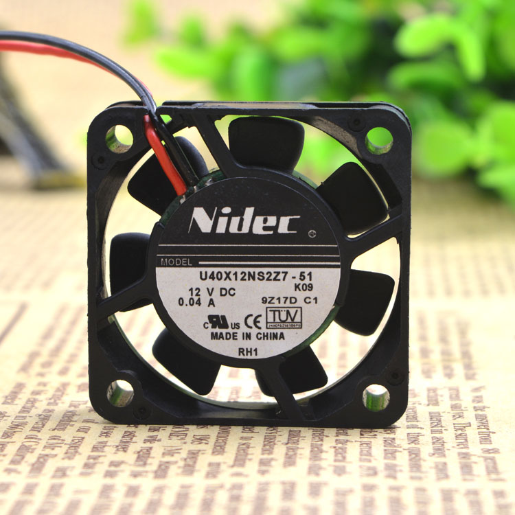 New NIDEC 4010 U40X12NS2Z7-51 40mm 4cm DC 12V 0.04A 2Pin 2Wire Silent quiet Cooling Fan