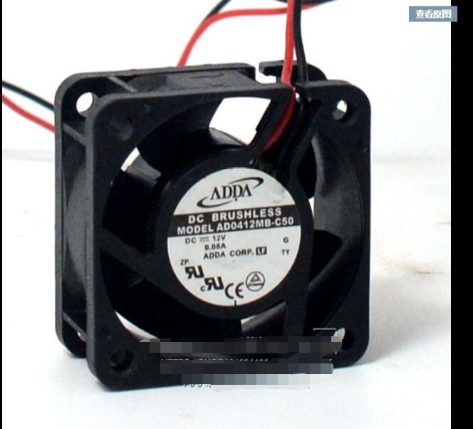 New ADDA AD0412MB-C50 G DC12V 0.08A 4020 4CM 40mm 40X40x20mm 2Wire 2Pin Cooling Fan