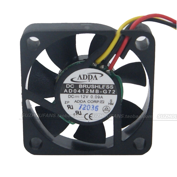 ADDA AD0412MB-G72 S DC12V 0.09A 4010 4CM 40mm 40X40X10MM 3Pin 3Wire Cooling Fan