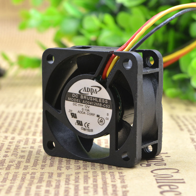 New ADDA AD0412MB-C53 S DC12V 0.13A 4020 4CM 40mm 40X40x20mm 3Pin 3Wire Cooling Fan