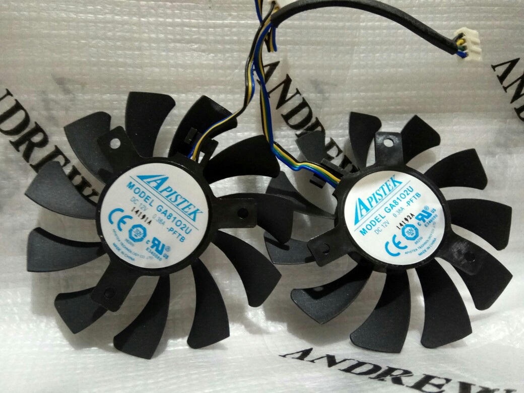 Dataland Radeon HD7770 HD7750 APISTEK GA81S2U GA81O2U 75mm 40mm 4Pin 12V Video Graphics Card Cooling Fan