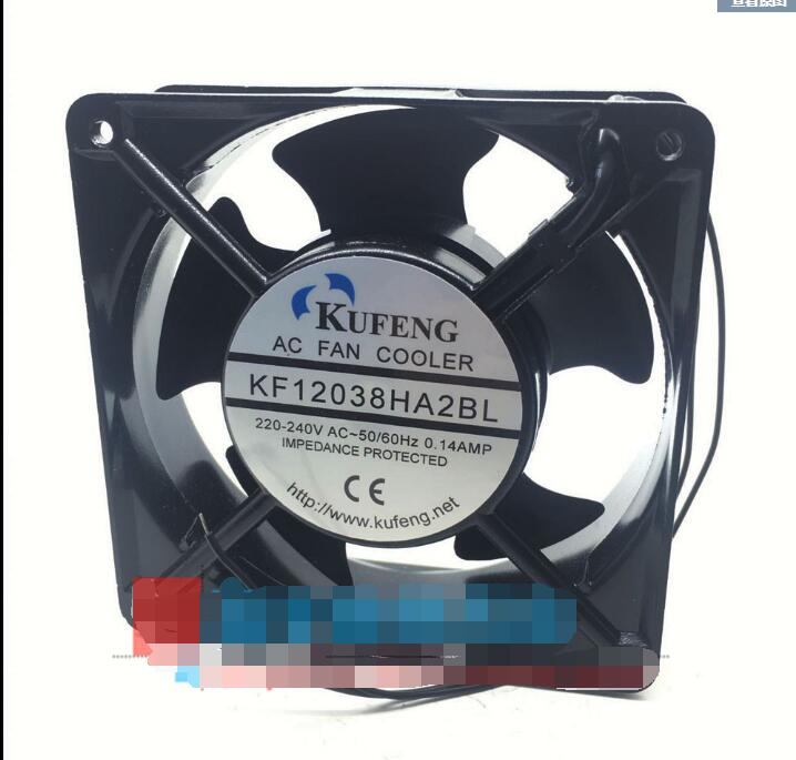 KUFENG KF12038HA2BL 220-240V AC-50/60HZ 0.14AMP 120*120*38mm 2Wire Cooling Fan