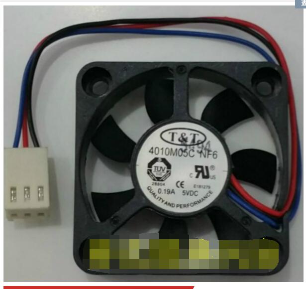 T&T 4010M05C NF6 4010M05CNF6 DC5V 0.19A 4010 4CCM 40mm 40x40x10 3Pin 3ire Cooling Fan