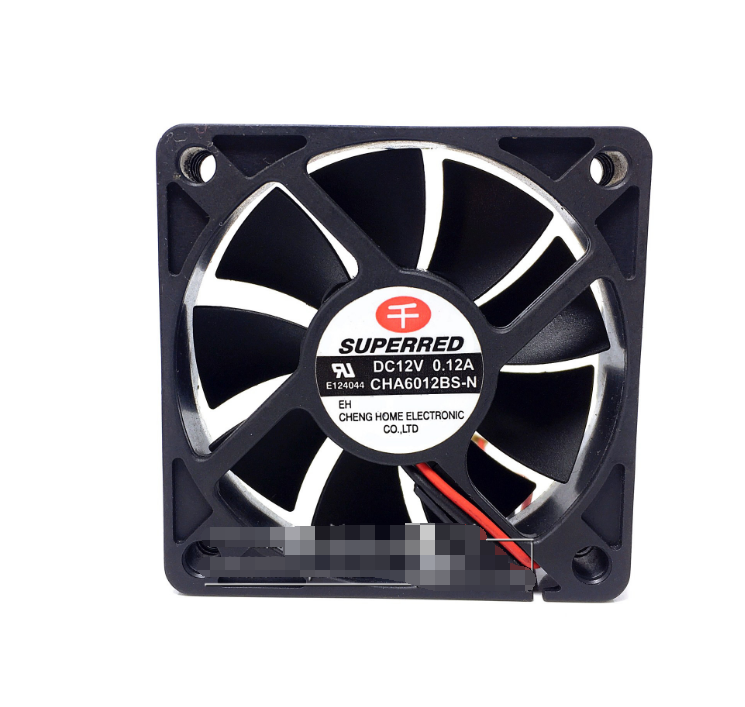 SUPERRED CHA6012BS-N DC12V 0.12A 6025 6CM 60mm 60x60x25mm 2Wire 2Pin Cooling Fan