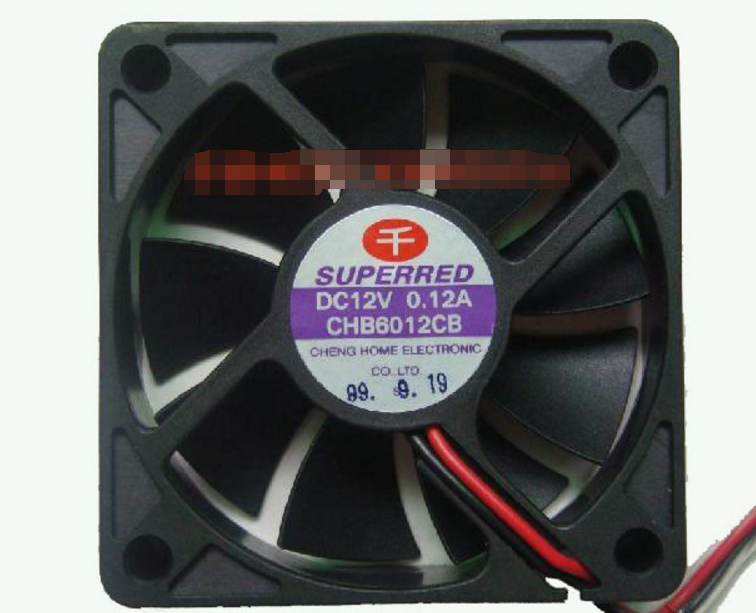 SUPERRED CHA6012CB 6015 6CM 60mm 60x60x15mm DC12V 0.12A 2Wire 2Pin Cooling Fan