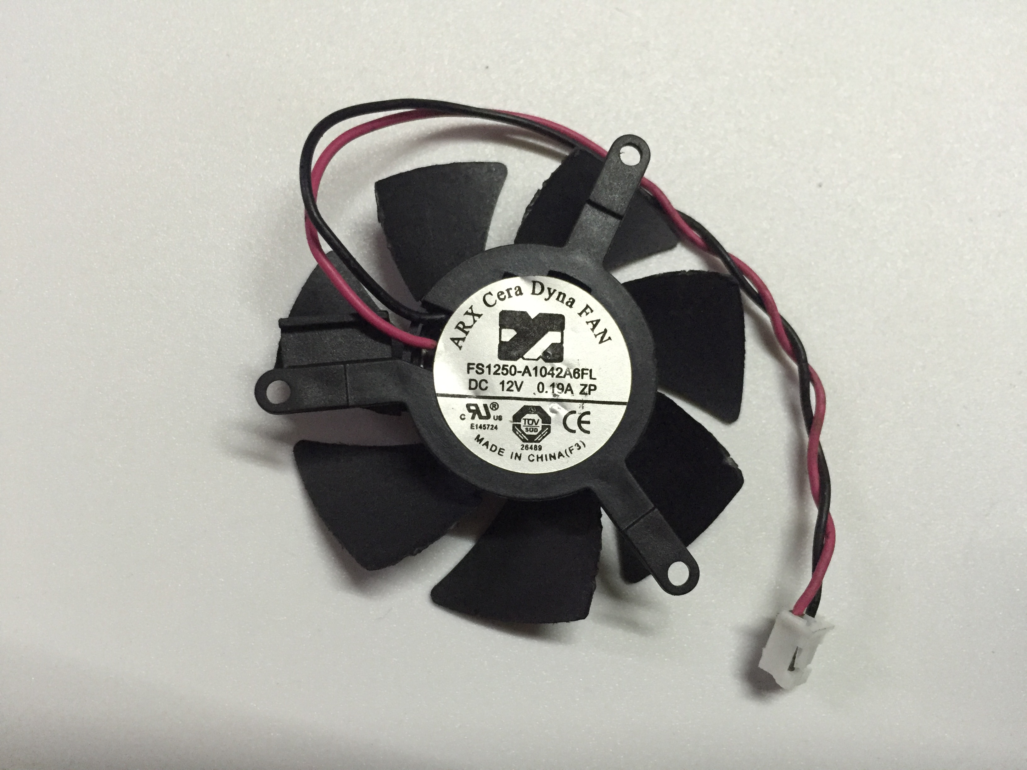 ARX FS1250-A1042A6FL DC12V 0.19A 2Pin 2Wire Cooling Fan