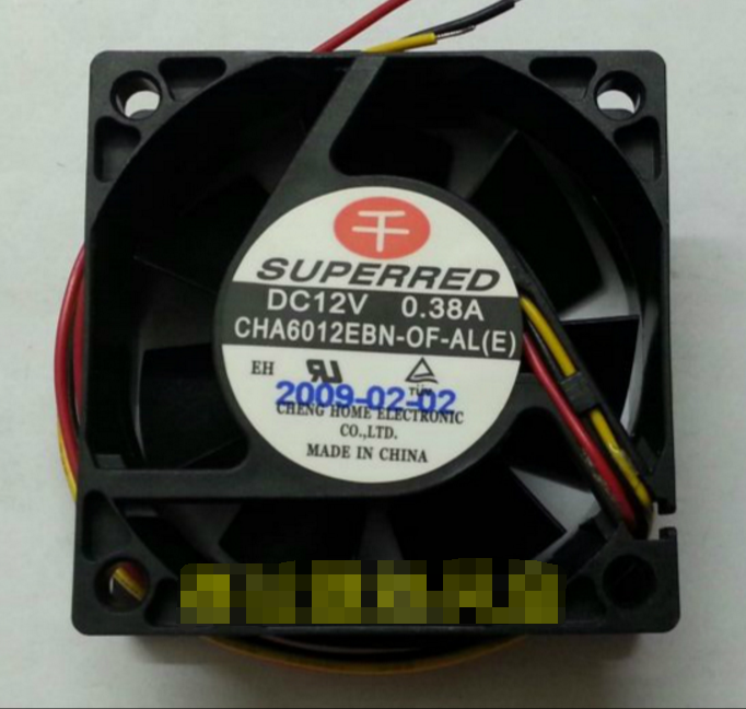 SUPERRED CHA6012EBN-OF-AL (E) DC12V 0.12A 6025 6CM 60mm 60x60x25mm 3Wire 3Pin Cooling Fan