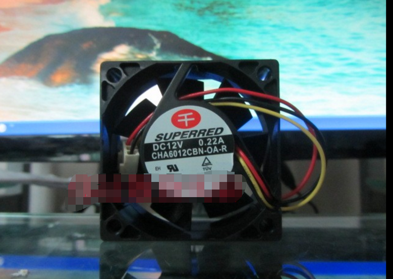 SUPERRED CHA6012CBN-OA-R 12V 0.22A 6025 6CM 60mm 60x60x25mm 3Wire 3Pin Cooling Fan