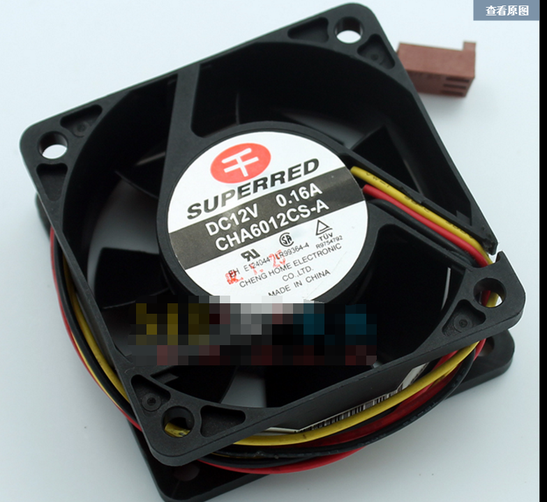 SUPERRED CHA6012CS-A 6025 6CM 60mm 60x60x25mm 12V 0.16A 3Wire 3Pin Cooling Fan