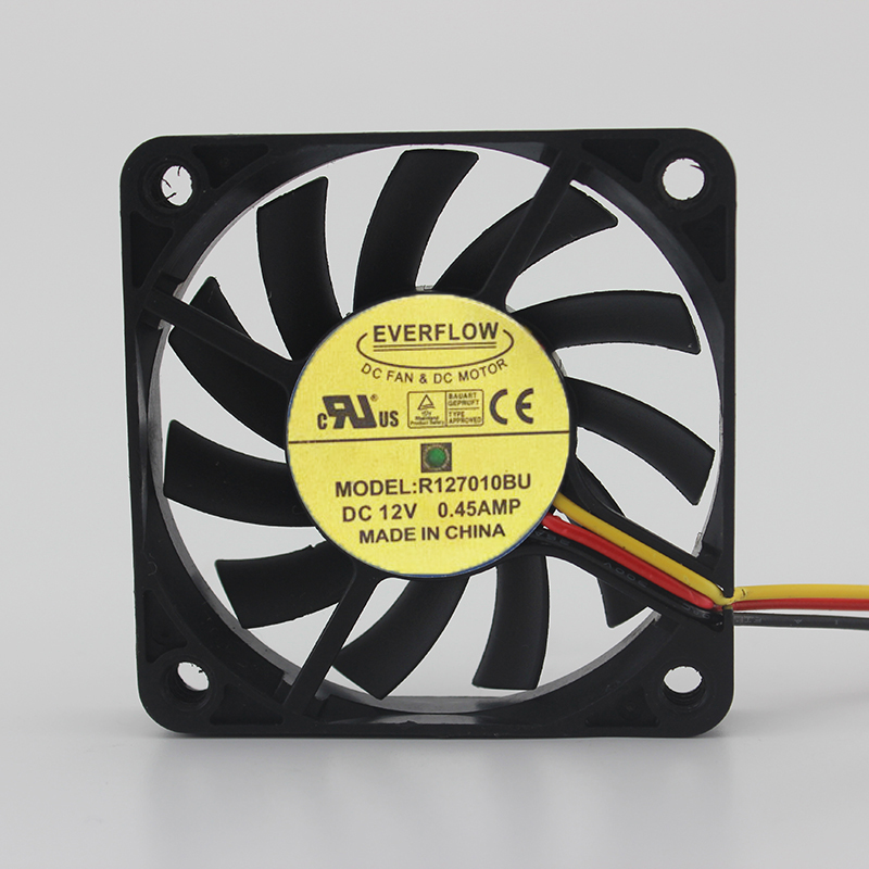 EVERFLOW R127010BU DC12V 0.45A 7010 7CM 70mm 70X70X10mm 3pin 3Wire Case Cooling Fan