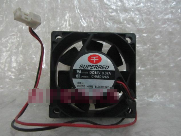 SUPERRED CHA6012AS DC12V 0.07A 6025 6CM 60mm 60x60x25mm 2Wire 2Pin Cooling Fan