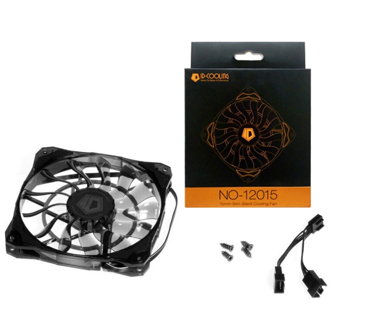 New ID-COOLING NO-12015 12015L12S DC12V 120*120*15mm PWM Mini Slim Computer Chassis Cooling Fan W/Screws