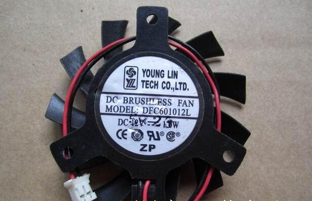 New ATI X1600 2600 X800 850 8500GT 3870 YOUNG LIN DFC601012L 6010 55mm 40mm DC12V 2Pin Graphics Card Cooling Fan