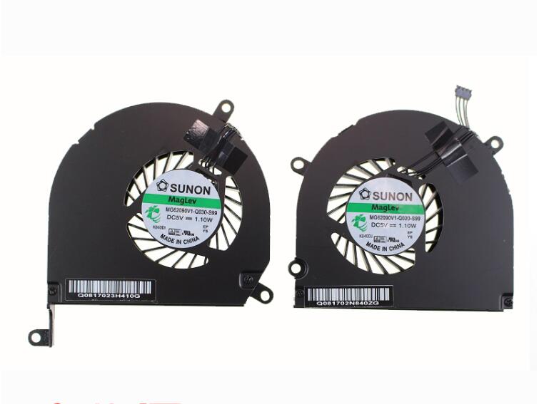 Set 2pcs New Apple MacBook Unibody 15 MB470 A1286 MB985 MG62090V1-Q030-S99 MG602090V1-Q020-S99 Cooling Fan