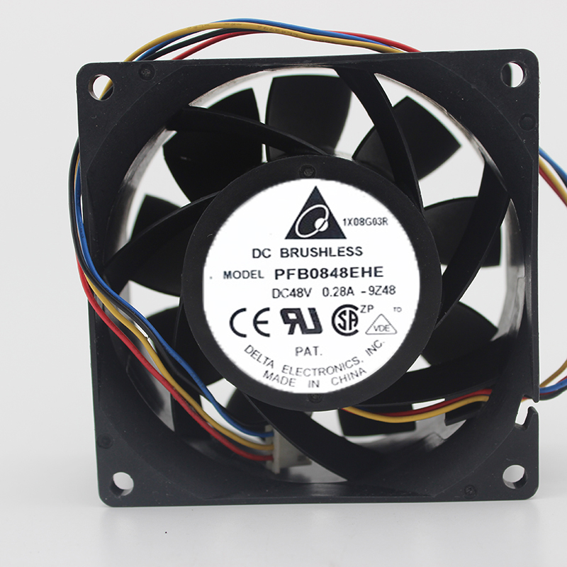 Delta PFB0848EHE 9Z48 8038 8CM 80MM 80*80*38MM DC48V 0.28A 4Wire 4Pin Cooling Fan