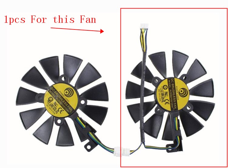 1pcs New ASUS DUAL GeForce GTX1060-O6G Power Logic PLD09210S12HH Graphics Card GPU Cooling Fan