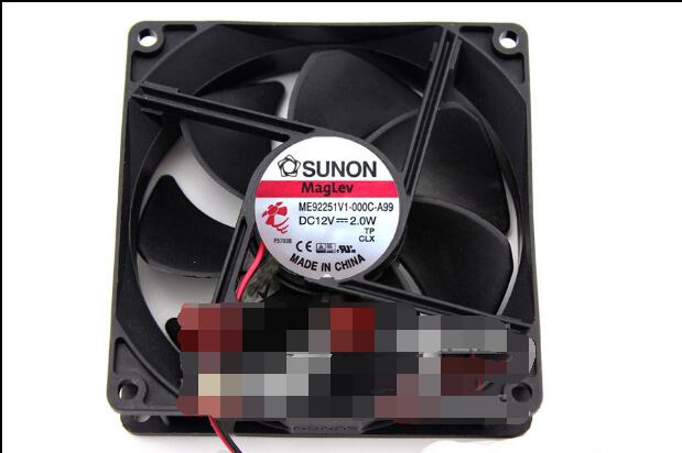 SUNON ME92251V1-000C-A99 DC12V 2.0W 9225 9.2CM 92MM 92*92*25MM 2Wire 2Pin Cooling Fan