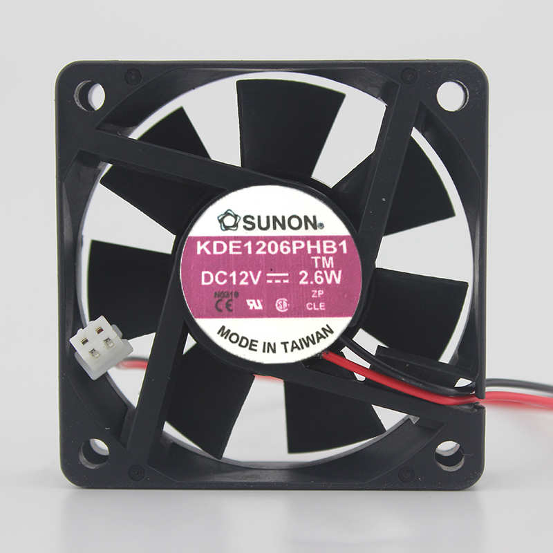 SUNON KDE1206PHB1AA TM DC12V 2.6W 6015 6CM 60MM 60*60*15MM 2Wire 2Pin Cooling Fan