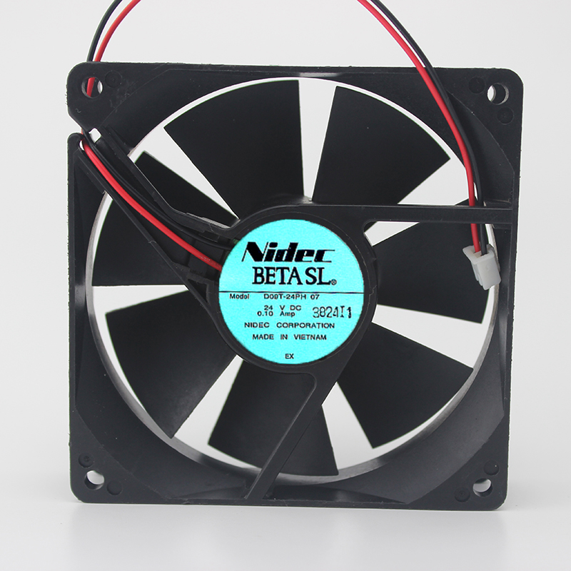 NIDEC D09T-24PH 07 DC24V 0.10A 9025 9cm 90mm 90*90*25mm 2Wire 2Pin Cooling Fan