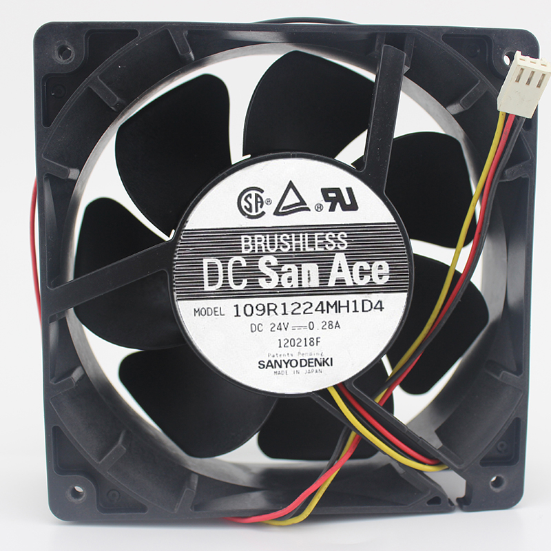 SANYO 109R1224MH1D4 101 12038 12CM 120MM 120*120*38MM DC24V 0.28A 3Wire 3Pin Cooling Fan