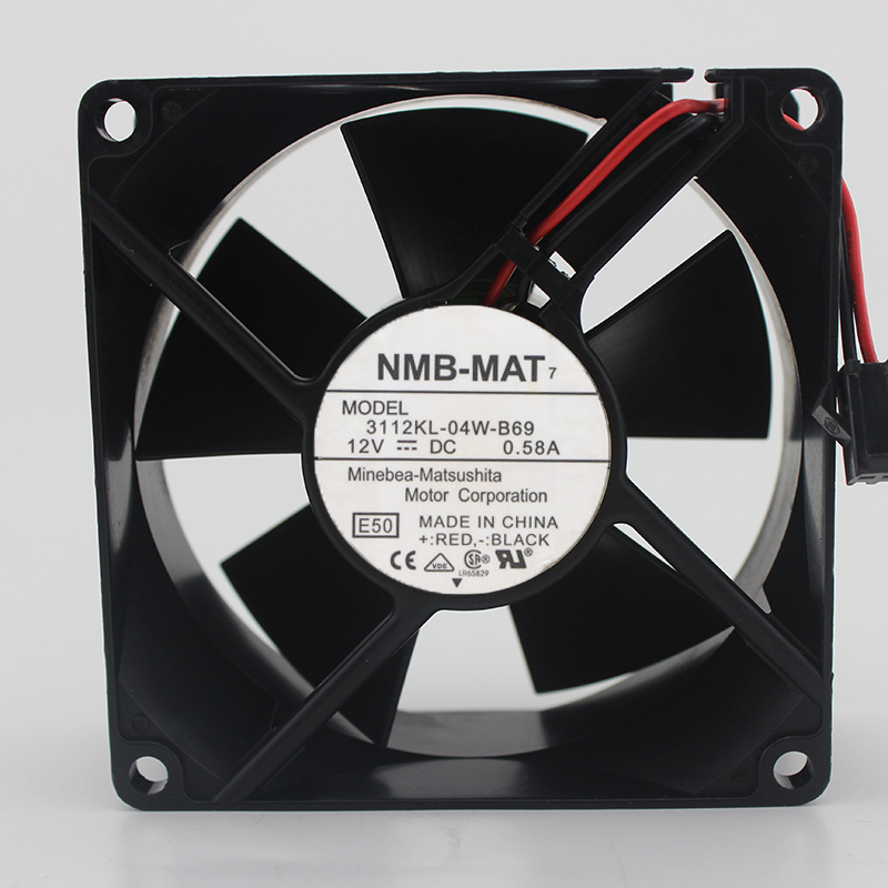 NMB 3112KL-04W-B69 DC12V 0.58A 8032 8CM 80MM 80*80*32MM 2Pin 2Wire Cooling Fan