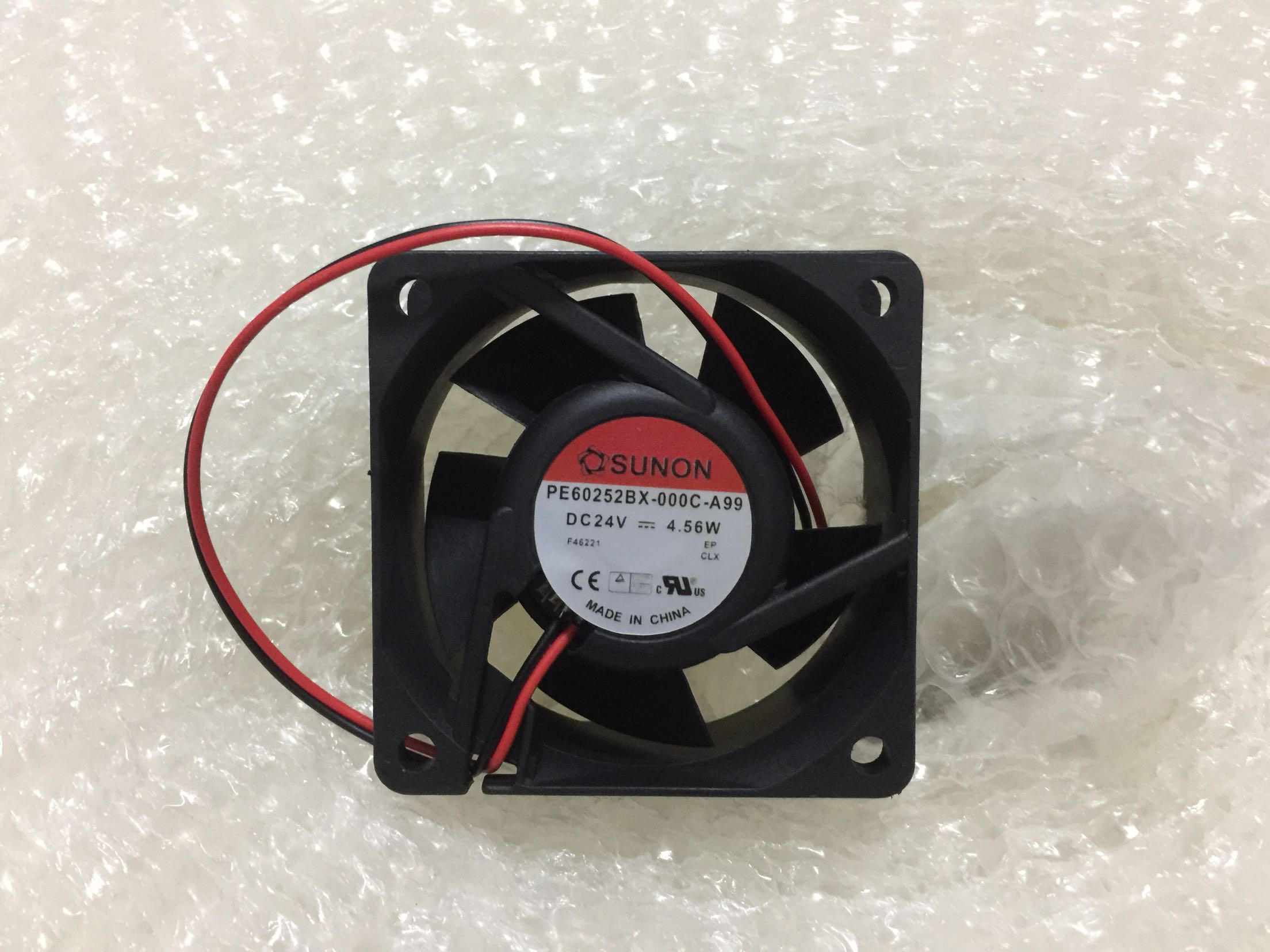 SUNON PE60252BX-000C-A99 6025 6CM 60MM 60*60*25MM DC24V 0.19A 4.56W 2Pin 2Wire Cooling Fan