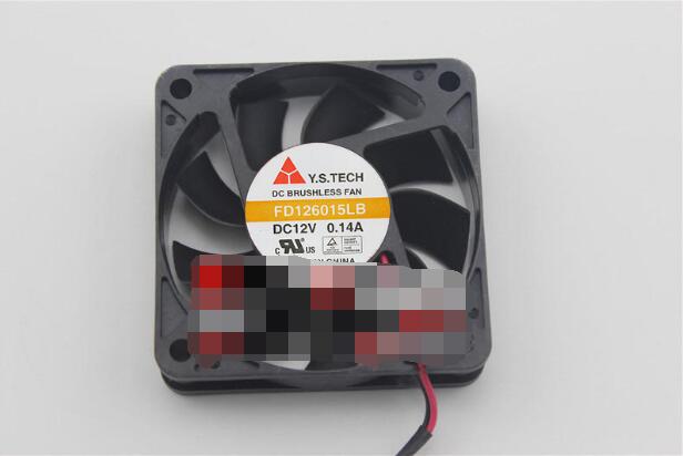 Y.S TECH FD126015LB DC12V 0.14A 6015 6CM 60mm 60*60*15MM 2Wire 2Pin Cooling Fan