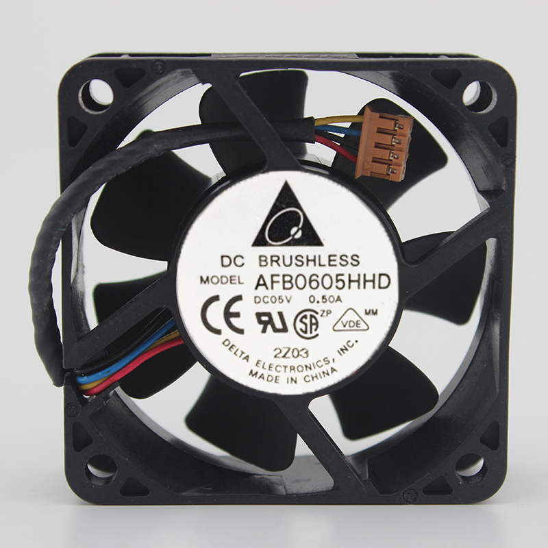 Delta AFB0605HHD 6020 6CM 60mm 60*60*20MM DC5V 0.50A 4Wire 4Pin Cooling Fan