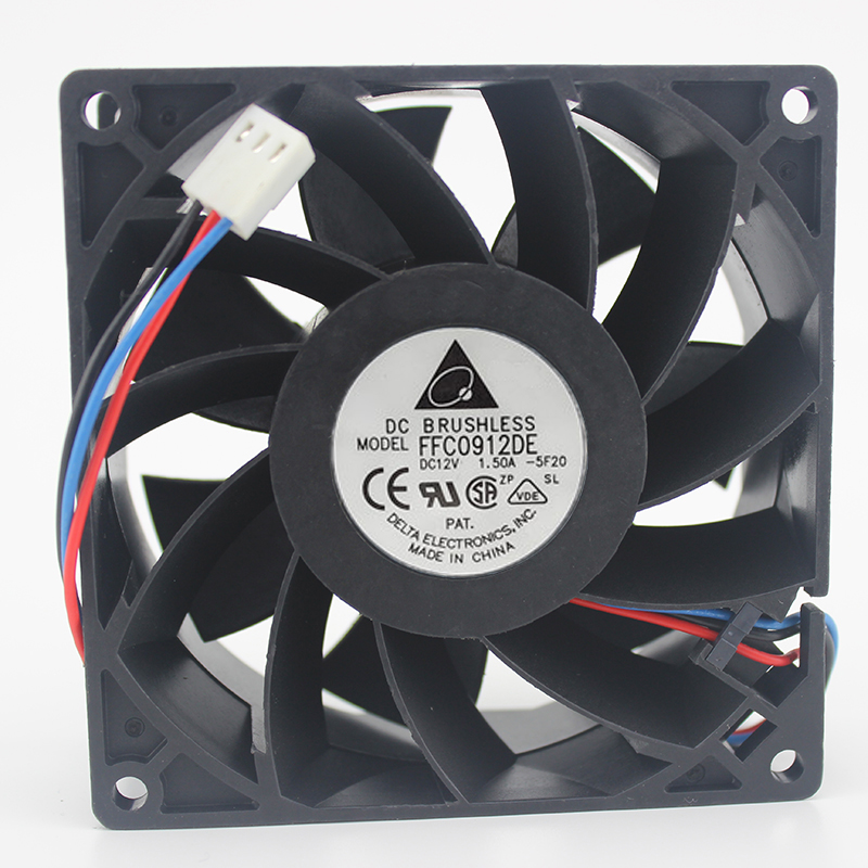 Delta FFC0912DE 5F20 SL DC12V 1.50A 9038 9CM 90MM 90*90*38MM 3Wire Pin Cooling Fan