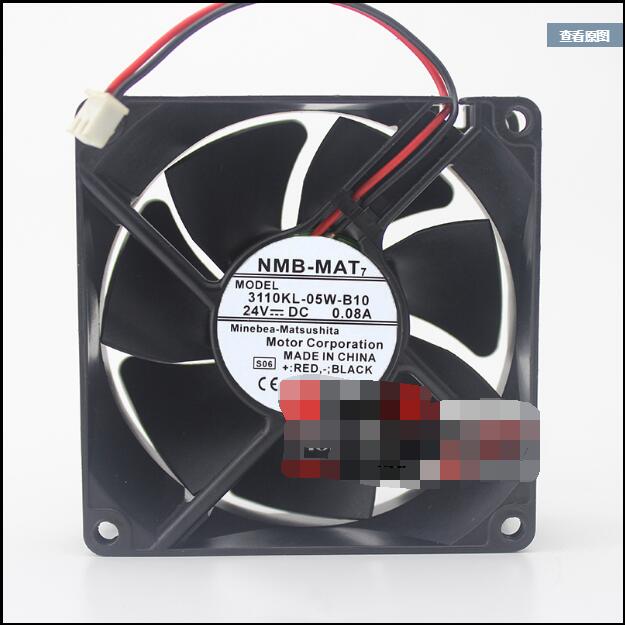 NMB 3110KL-05W-B10 S06 DC24V 0.08A 8025 8CM 80MM 80*80*25mm 2Pin 2Wire Cooling Fan