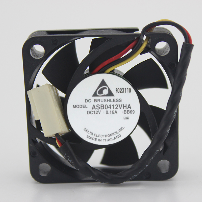 Delta ASB0412VHA-BB69 ASB0412VHA BB69 DC12V 0.16A 4010 4CM 40mm 40*40*10MM 3Wire 3Pin Cooling Fan