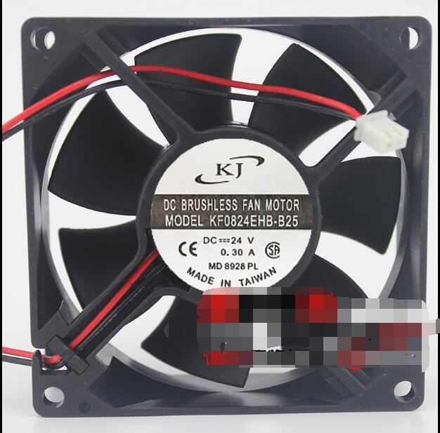 KJ KF0824EHB-B25 8025 8CM 80MM 80*80*25MM DC24V 0.30A 2Wire 2Pin Cooing Fan