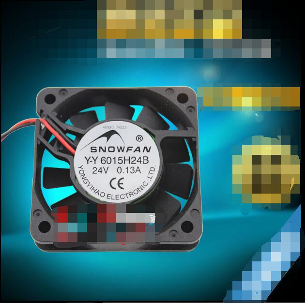 SNOWFAN Y-Y6015H24B DC24V 0.13A 6015 6CM 60MM 60*60*15MM 2Pin 2Wire Cooling Fan