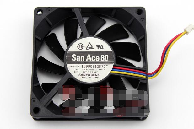 SANYOU San ACE 80 109P0812M7D09 DC12V 0.09A 8015 8CM 80mm 80*80*15MM 3Wire 3Pin Cooling Fan