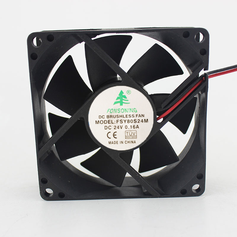 FSY80S24M FSY80S24M DC24V 0.16A 8025 8CM 80mm 80*80*25MM 2Pin 2Wire Cooling Fan