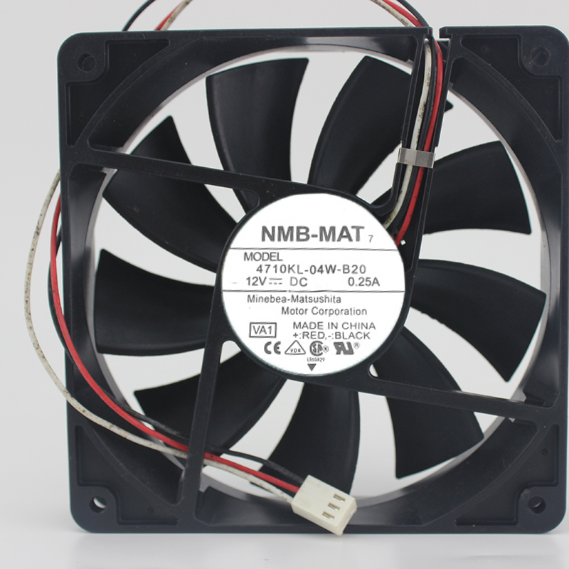 NMB 4710KL-04W-B20 DC12V 0.25A 12025 12CM 120MM 120*120*25MM 3Wire 3Pin Cooling Fan
