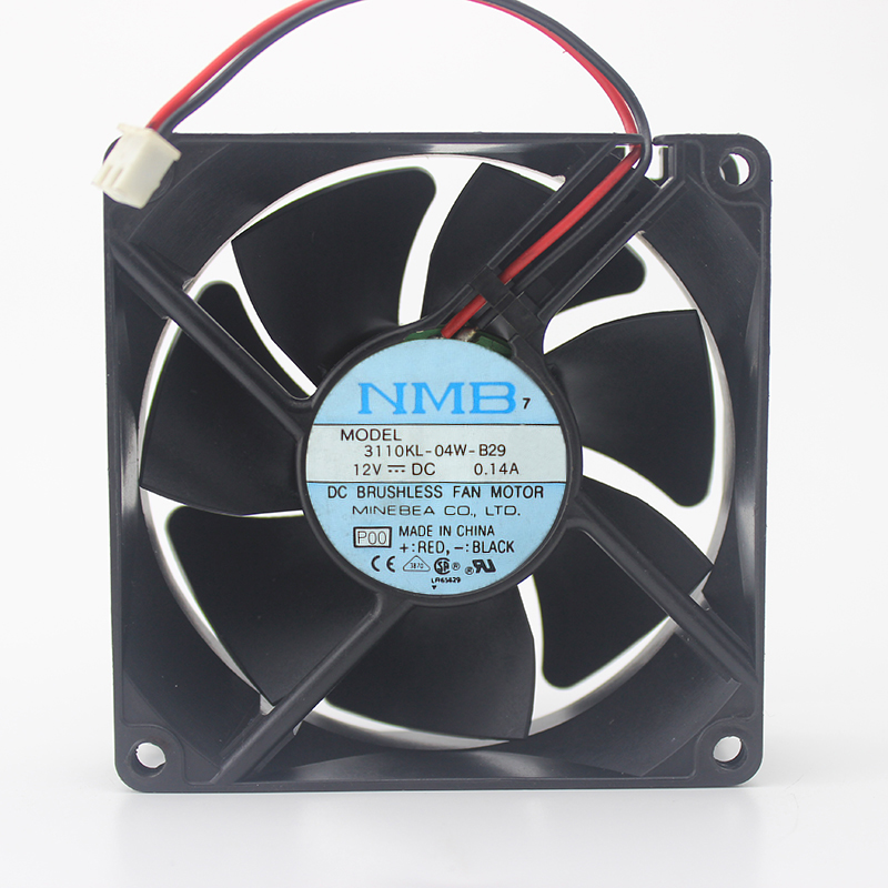 NMB 3110KL-04W-B29 P00 DC12V 0.14A 8025 8CM 80mm 80*80*25mm 2Wire 2Pin Cooling Fan