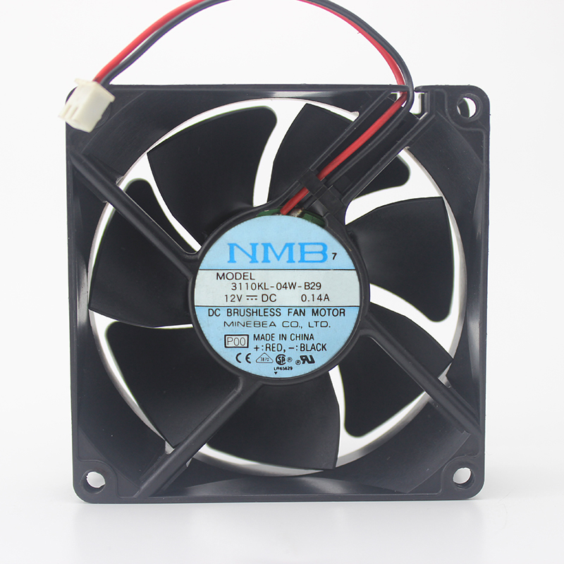 NMB 3110KL-04W-B29 P00 DC12V 0.14A 8025 8CM 80mm 80*80*25mm 2Wire 2Pin Cooling Fan