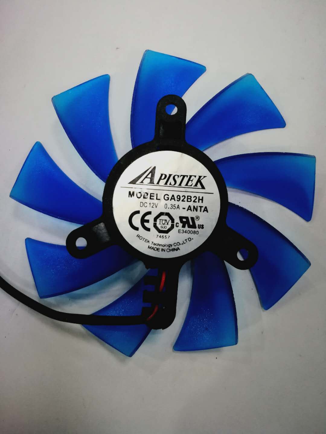 APISTEK GA92B2H ANTA DC12V 0.35A 2Pin 2Wire Video Graphics Card Cooling Fan
