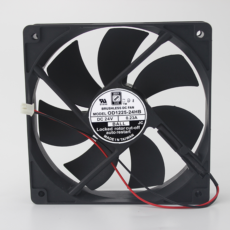 RION FAN OD1225-24HB DC24V 0.23A 12025 12CM 120MM 120*120*25MM 2Wire 2Pin Cooling Fan