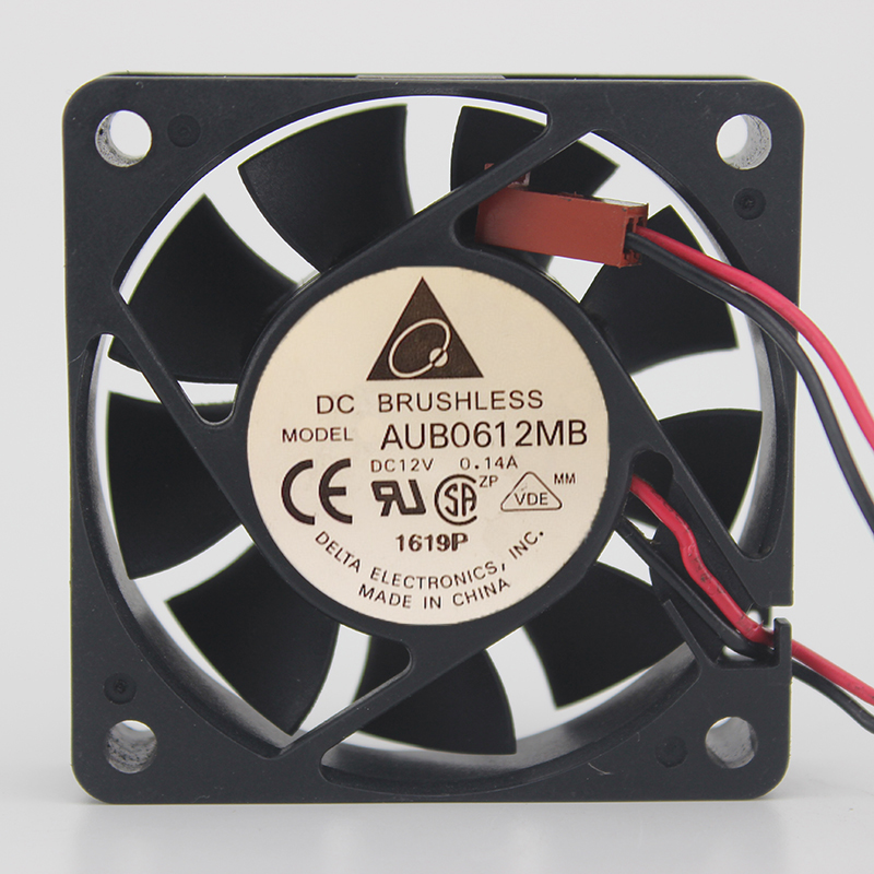 Delta AUB0612MB DC12V 0.14A 6015 6CM 60MM 60*60*15MM 2Wire 2Pin Cooling Fan
