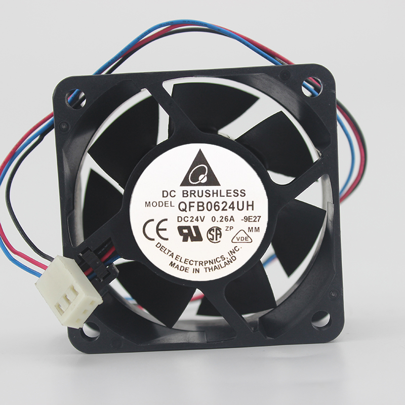 Delta QFR0624UH DC24V 0.26A 6025 6CM 60MM 60*60*25MM 3Pin 3Wire Cooling Fan