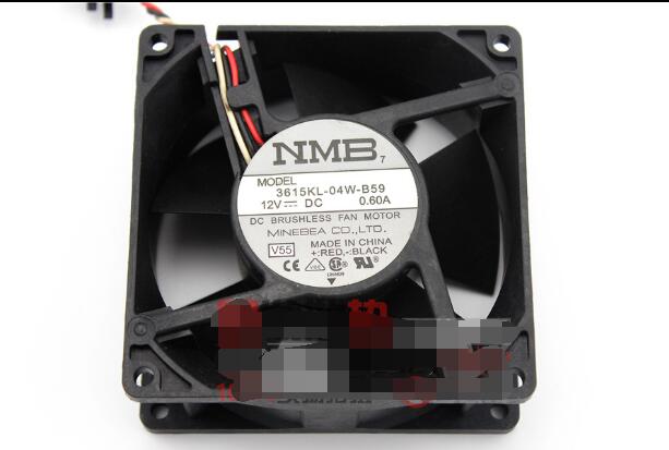 NMB 3615KL-04W-B59 V55 9038 9CM 90mm 90*90*38MM DC12V 0.60A 3Wire 3Pin Cooling Fan