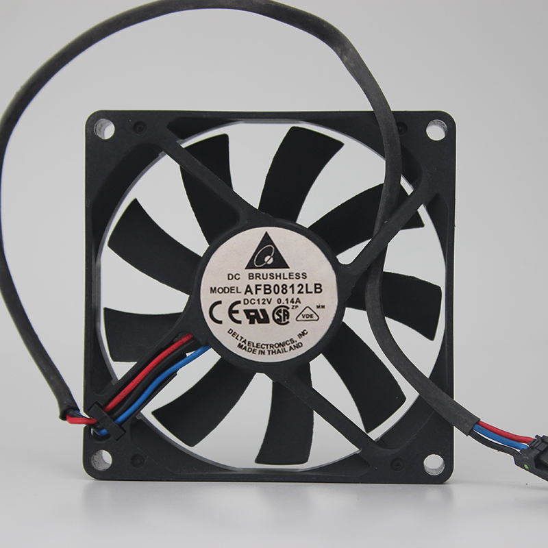 Delta AFB0812LB DC12V 0.14A 8015 8CM 80mm 80*80*15mm 3Wire 3Pin Cooling Fan