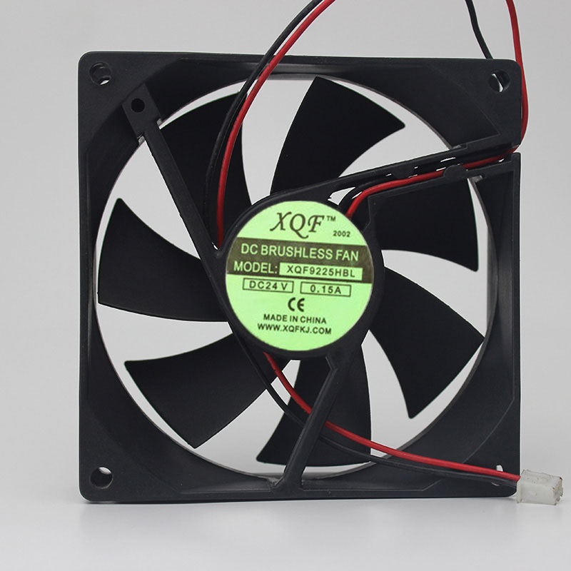 XQF XQF9225HBL DC24V 0.15A 9025 9CM 90MM 92*92*25MM 2Wire 2Pin Cooling Fan