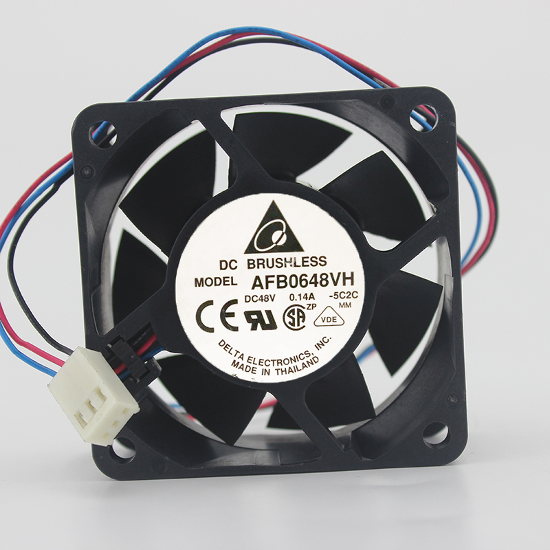 Delta AFB0648VH 5C2C DC48V 0.14A 6025 6CM 60MM 60*60*25MM 3Wire 3Pin Cooling Fan