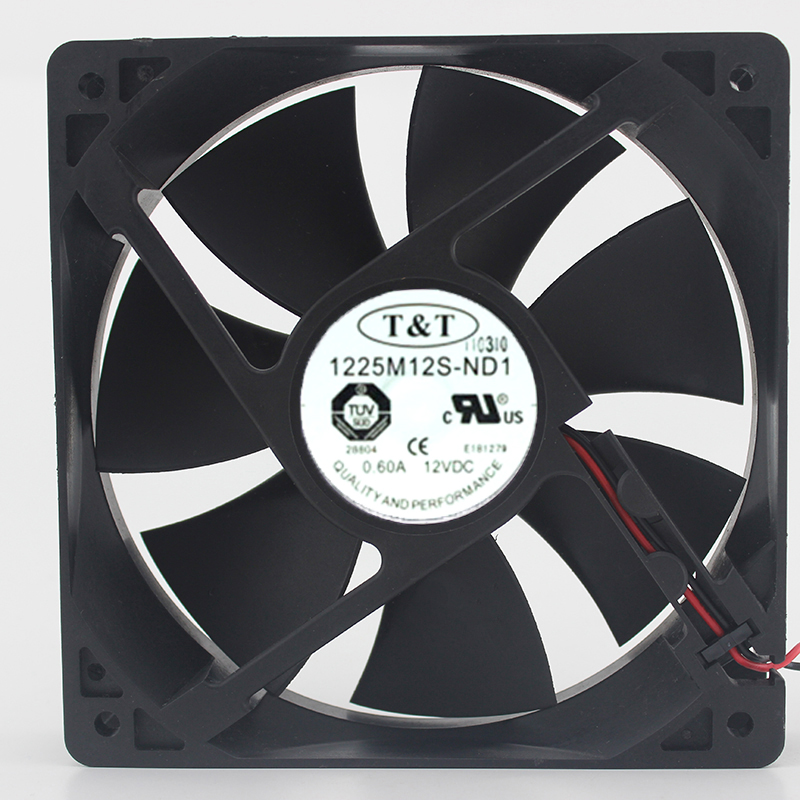 T&T 1225M12S-ND1 DC12V 0.6A 12025 12CM 120MM 120*120*25MM 2Wire Cooling Fan